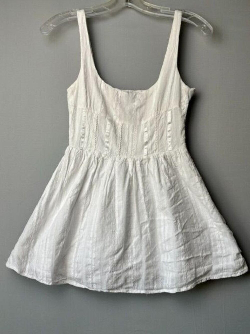 Princess Polly Petite White Cotton Mini Dress US 2 Cottagecore Babydoll